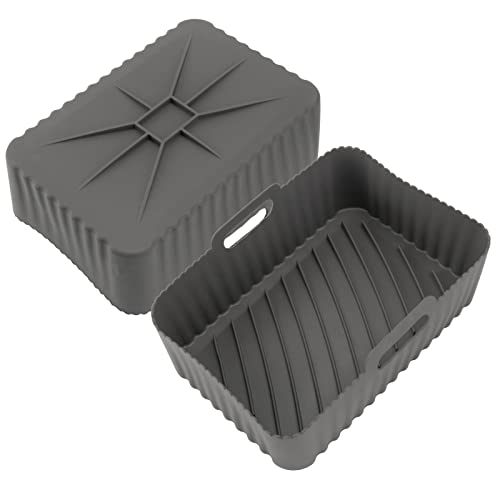 Air Fryer Liners – Durable Air Fryer Silicone Liners – Air Fryer Liners Square with Practical Handles – Dishwasher and Oven Friendly Silicone Air