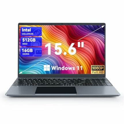 ANMESC 15.6 Inch Laptop,16GB DDR4 512GB SSD,Windows 11 Intel Celeron N5095 Quad-Core Processor up to 2.9Ghz,1080P Screen Laptops,2.4/5G WiFi, Blu
