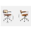 office chair gaming chair computer chair Rattan Computer Chair Retro Rotating Chair Comfortable Study Desk Seat Breathable Armrest Office Furnitu