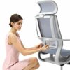 ZXNRTU Relax Comfortably Safe Office Chairs Height Adjustable Ergonomic Office Desk Chair Ventilated Mesh Back, Headrest, Lumbar Support, 360°Rot