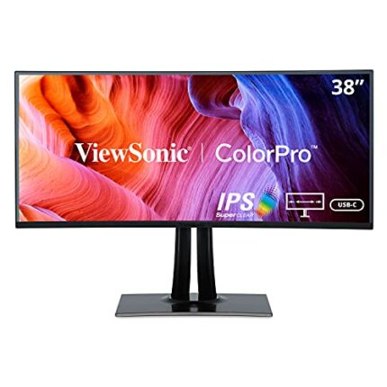 ViewSonic VP3881 38-inch WQHD+ IPS Curved Professional Monitor with 100% sRGB, Delta E<2, Hardware Calibration, HDR10 support, USB Type-C, HDMI,