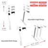 AnthroDesk Standing Desk Adjustable Electric Sit Stand Desk Frame, Home or Office Computer Workstation (White (Up/Down Controller))