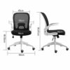 WALNUT Ergonomic Adjustable Office Chair Liftable Computer Desk Swivel Chair Home Comfort Sedentary Chairs with Folding Back (Color : Black)