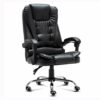 ZCMEB Executive Office Chair with Leather, Swivel Desk Chair for Home and Office, Ergonomic Computer Chair with Adjustable Seat (Color : Black(s)