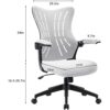 SLNFXC Mid-Back Office Desk Chair Mesh Ergonomic Task Chair Computer Chair Home Office Chair Lift Swivel Chair (Color : A, Size : Light Grey)