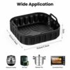 2 Pack Air Fryer Silicone Liners, Reusable Square Silicone Air Fryer Liner, Kitchen Accessories, Replacement for Disposable Parchment Paper Liner