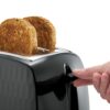 Russell Hobbs 26061 2 Slice Toaster - Contemporary Honeycomb Design with Extra Wide Slots and High Lift Feature, Black