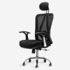 YLiansong-home Adjustable Rotating Office Chair Dark Backrest and Upholstered Black Seat 2-to-1 Synchronized Tilt Control Adjustable Arm and Tilt
