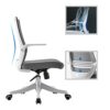 FGHOEV Ergonomic Office Chair Mid-Back Home Desk Chair with Lumbar Support Small Mesh Computer Chair