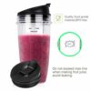 2 * 24OZ Cups with Spout Lids Replacement Parts Fits for Nutri Ninja Blenders
