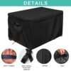 Deck Box Cover, Outdoor Storage Box Cover, Patio Storage Box Cover Made of 600D Oxford Cloth, Windproof, Rainproof, UV Resistant, Tear Resistant