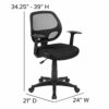 Flash Furniture Black Mid-Back Task Chair, Fabric, Product in Inches (L x W x H): 24.0 x 21.0 x 39.0
