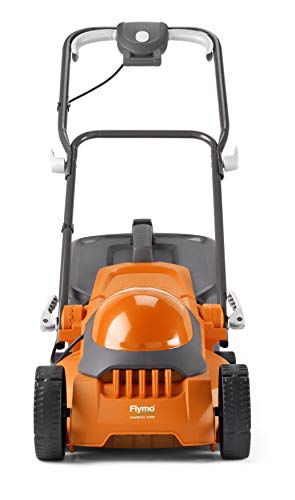 Flymo EasiStore 300R Electric Rotary Lawn Mower - 30 cm Cutting Width, 30 Litre Grass Box, Close Edge Cutting, Rear Roller, Manual Height Adjust,