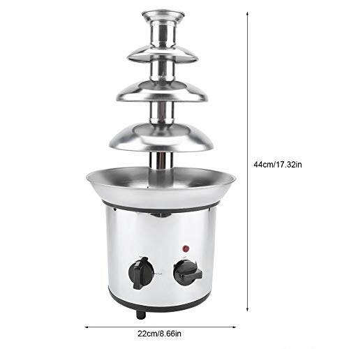 Chocolate Fountains,4 Tiers Electric Chocolate Fountain Mini Stainless Steel Fondue Waterfall Melting Machine for Cooking Commercial Household We