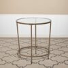 Flash Furniture Glass End Table, Clear/Brushed Gold, Set of 1