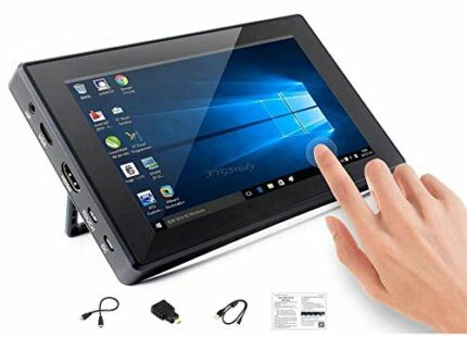 New 7 inch HDMI LCD (H) (with case), IPS Capacitive Touch Screen Display LCD with Toughened Glass Cover 1024x600 Supports Raspberry Pi, BB Black,