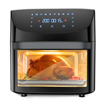 SXYCMY Air Fryer Oven Digital - 18L Large Capacity Oil-Free Touch Screen Oven with Rotisserie, Dishwasher Safe Parts, Rapid Air Circulation, BPA-