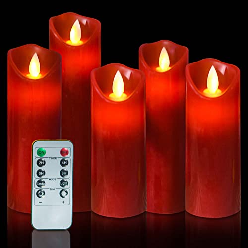 Led Candles Flameless Candles, 4"/5"/6"Set of 3 Flameless Flickering Candles Battery Operated with 24 Hour Timer and 10 Key Remote Control, Ivory