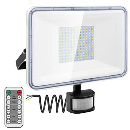 100W led motion sensor security lights outdoor floodlight with pir 10000 LM 6500K Cool White outside wall flood IP67 Waterproof Adjustable bright