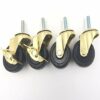 NANCYMISSY 50mm Caster Wheels,Swivel Casters with Brake,Rubber Furniture Caster,with M8 Threaded Rod,for Home Furniture,Office Table Cabinet,Quie