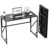 Elephance Folding Desk Writing Computer Desk for Home Office, No-Assembly Study Office Desk Foldable Table for Small Spaces