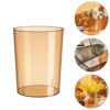 DOITOOL Car Trash Cans Clear Round Wastebasket Trash Can Bin Small Plastic Garbage Container Modern Open Recycling Bin for Bathroom Bedroom Home
