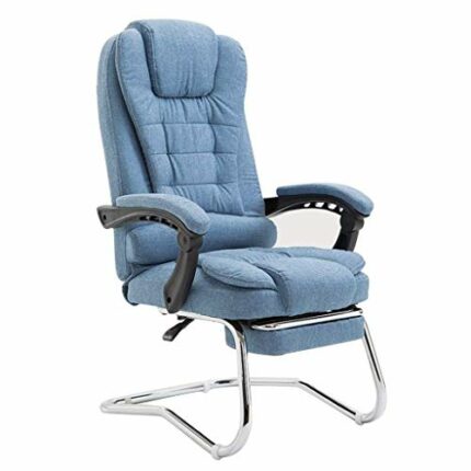 Mu Computer Chair,Home Modern Office Chair Reclining Back Boss Chair Leisure Lift Fabric Swivel Chair Loading 200Kg,Blue,53 * 65 * 106Cm