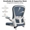 Ergonomic Office Chair, Comfort Swivel Home Office Task Chair, Breathable Mesh Desk Chair, Lumbar Support Computer Chair with Flip-up Arms and Ad