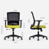 WALNUT Furniture Mid-Back Black Mesh Executive Swivel Ergonomic Office Chair with Back Angle Adjustment (Color : A)