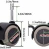 GTYT Rubber Child Caster,Furniture Caster Swivel Stem Castors,Universal 360 Degree Rotating,with Brakes,for Desk Chair Coffee Table Toy Shoes Bab