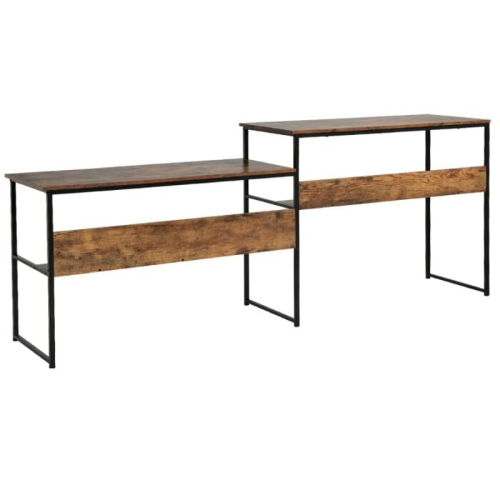 N/A Home Office Double Desk Writing Study Desk Large Computer Desk with Open Storage Rack (Color : A)