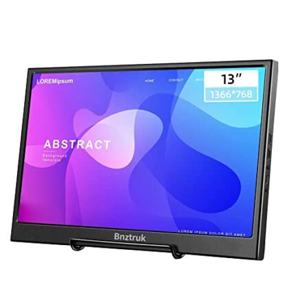 Bnztruk 13 Inch Portable HDMI Monitor HD 1366x768 External Small HDMI Monitor for Computer Laptop PS4 Raspberry Pi CCTV Windows 7/8/10,PC 16:9 Di