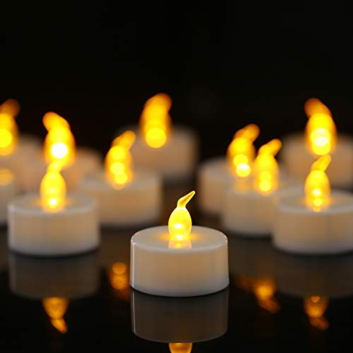 LFSEMINI LED Tea Lights, 24/50/100/200 Pack Flameless Flickering Tea Lights, Warm Yellow/Warm White, Last 150 Hours +, Battery Operated Tea Light
