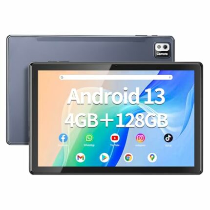 SGIN 10.1 Inch Tablet Android 13, 4GB RAM 128GB SSD (TF 256GB), Octa-Core Processor, 2MP+8MP Camera, 800x1280 FHD IPS, 6000 mAh Battery Tablet wi