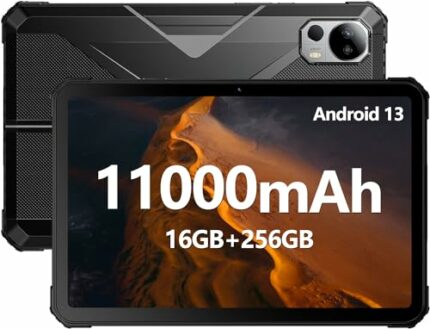 FOSSIBOT DT1 Rugged Tablet 10.4 inch 16GB +256GB Smart Tablet 11000mAh, 2000x1200 FHD+ Android 13 Tablet 4G LTE Dual SIM,48MP+16MP camera,IP68/IP