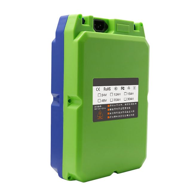 FARUTA 24V/ 36V/ 48V Electric Lawn Mower Lithium Battery Tea Harvester Hedge Machine Garden Tools Battery with Charger + Battery Display,24V,12Ah