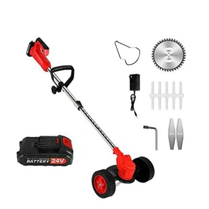 24V Cordless Electric String Trimmer Edger, Grass Trimmer, Lawn Mower Weed Brush Cutter Kit, Pruning Cutter Garden Tools, for Garden Clearing Wee