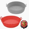 2Pcs Silicone Air Fryer Liner, Reusable Silicone Air Fryer Liner, Silicone Air Fryer Basket, Air Fryer Silicone Pot, Air Fryer Accessories, Repla