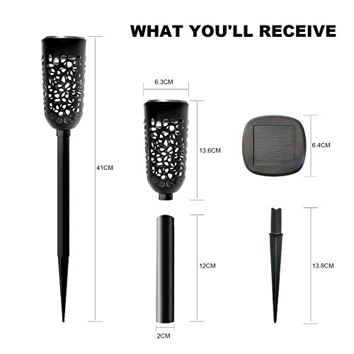 LiyuanQ Solar Garden Lights, Solar Torch Lights Outdoor 6 Pack Flame Effect Lanterns Waterproof Lights Decoration for Garden, Patio, Party, Weddi