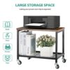 Pinter Rolling Cart 2 Tier Mobile Printer Stand Under Desk Storage Cart Industrial Printer Table with Wheels for Fax Machine, Copier, Scanner in