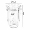 18oz Blender Cups with Sip & Seal Lids, Ninja Blender Replacement Parts Compatible with BL480, BL490, BL640, BL680 for Nutri Ninja Auto IQ Series