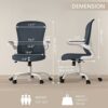 AONELAS Ergonomic Office Chair, Breathable Mesh Computer Chair for Home Office, High Back Desk Chair with Flip-up Arms and Adjustable Height