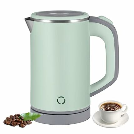 Travel Kettle Lightweight Small,0.8L Stainless Steel Electric Kettle,Fast Boil Electric Travel Kettles,Cordless Quiet Electric Kettles for Trave，