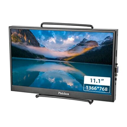 Pisichen Small Monitor, 11.1 inch Portable Monitor HD 1366x768, 60Hz, 5ms, HDMI & VGA Interface, External Gaming Screen Compatible with Laptop PC