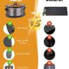2PCS Slow Cooker Mat,Oval Slow Cooker Heat Resistant Mat,Protector Slider Mat Compatible with Crockpot 6-8 Quart,Appliance Slider Kitchen Counter