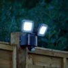 Auraglow Twin LED PIR Sensor Battery Powered Outdoor Flood Security Light Motion Detection Lamp - Volta