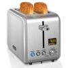 SEEDEEM 4 Slice Toaster, Stainless Steel Bread Toaster with LCD Display, 7 Shade Settings, Extra Wide Slots with Cancel/Bagel/Defrost/Reheat Func