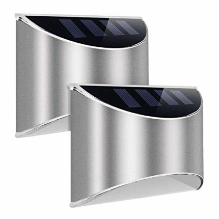 Dasing 2PCS Solar Light Outdoor Wall Sconce Garden Waterproof Sunpower Lamp for House Front Door Outside Patio Fence