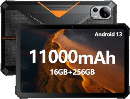 FOSSIBOT DT1 Rugged Tablet 10.4 inch 16GB +256GB Smart Tablet 11000mAh, 2000x1200 FHD+ Android 13 Tablet 4G LTE Dual SIM,48MP+16MP camera,IP68/IP