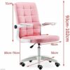 SCDBGY ygqbgy Pink Pulley Office Chair，with Wheels Armrests Modern PU Leather Office Chair Midback Home Computer